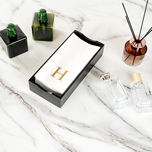 Paper Rectangle Gold Letter H Linen (Gold / 2000 Count / H)
