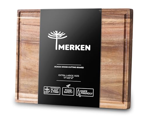 Wood Cutting Boards for Kitchen (17"L x 13"W / Acacia)