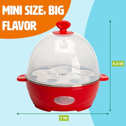 Mini Rapid Egg Cooker (5-Egg / Red)