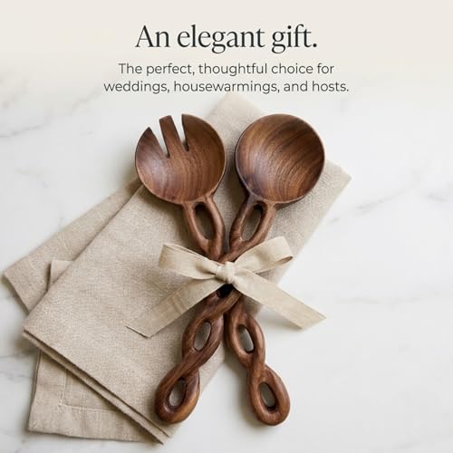 13 Inch Walnut Wood Salad Tongs (Walnut Wood)