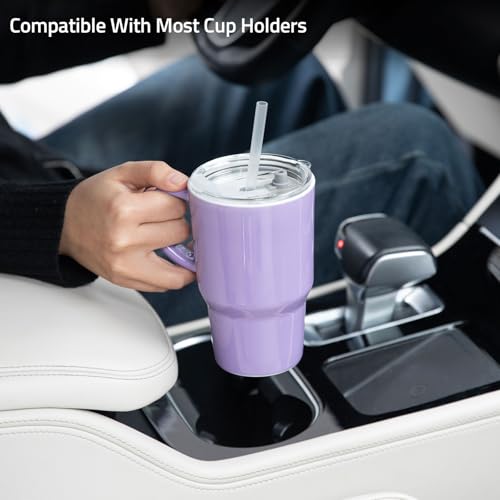 Sweejar Ceramic Tea Cup with Lid (Purple / Travel Cup(16 Fl Oz))