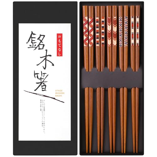 Handmade Japanese Chopsticks Reusable Natural Wooden Chopstick with Box (Natural Wood)