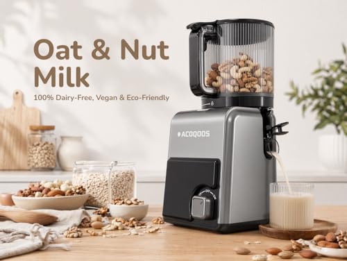 3-in-1 Cold Press Juicer Machines, 6.5" Mega Chute for Whole Fruit, Slow Masticating Juicer with Sorbet & Nut Milk Maker, BPA Free, 100 OZ Hopper, Easy Clean, Oxide Gray