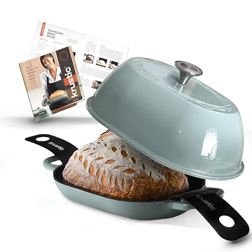 Enameled Cast Iron Dutch Oven for Professional Sourdough Bread Baking (Sea Salt)