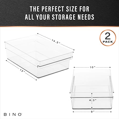 Plastic Storage Bins (2PK X-LARGE - 14 x 10 x 4)