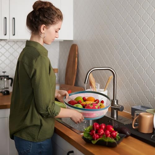 Large Microwave Splatter Cover & Silicone Mat (12" blue cover & 12" black mat)