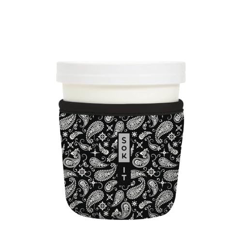 IceCreamSok Insulated Neoprene Cover (Black Bandana / Fits Tapered Pints)