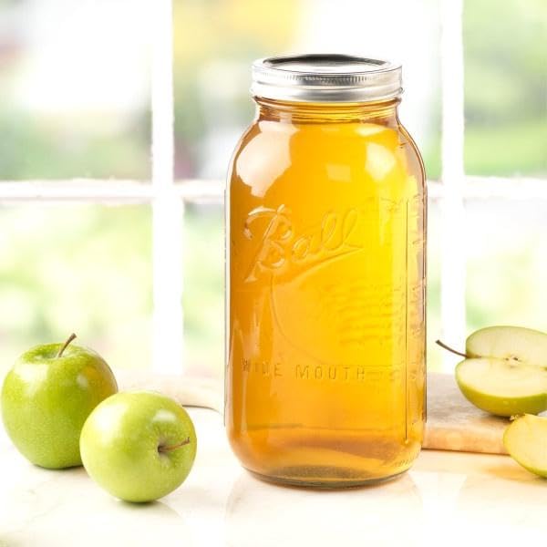 Wide Mouth Glass Mason Jars with Lids and Bands (Half Gallon / 64 Ounce (Pack of 4))