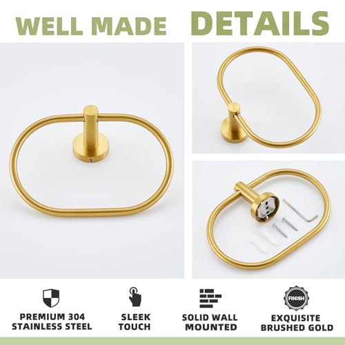 Brushed Dark Gold Towel Ring for Bathroom Storage (Brushed Dark Gold)