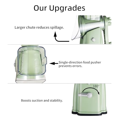 Upgrade Rotary Cheese Grater Shredder with Handle