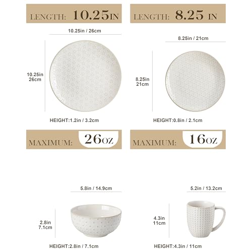 16 Pieces Dinnerware Set (White / Service for 4 (16 Pcs))