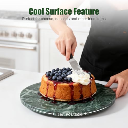 12" Marble Lazy Susan Turntable (Green / 12")