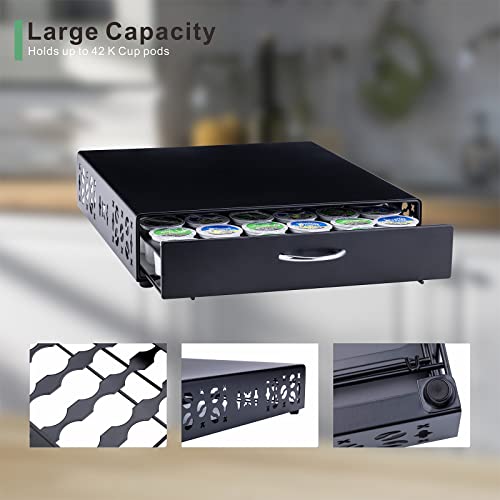K Cup Pod Holde iron Top Drawer (Black1)
