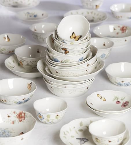 Butterfly Meadow Porcelain Pasta Bowl Set for 4 (Butterfly Meadow 4-Piece Pasta Bowl Set)