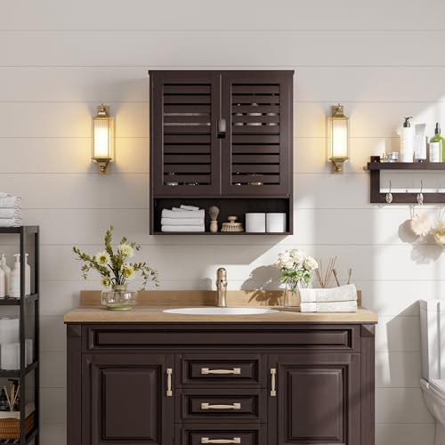 Bathroom Cabinet Wall Mounted (Brown)