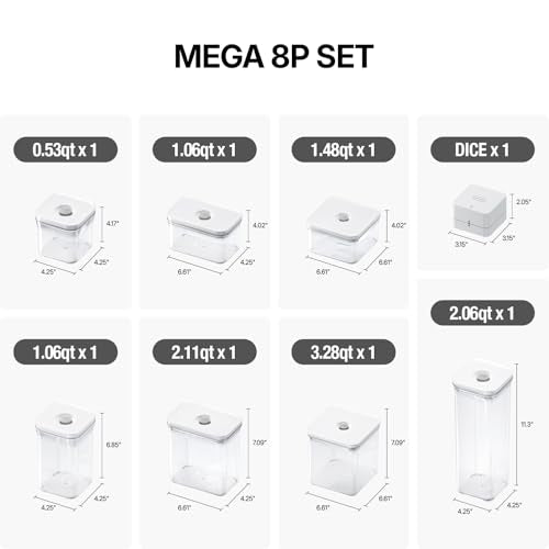 Premium Airtight Food Storage Containers Mega 8P (OT-MEGA SET/8P)