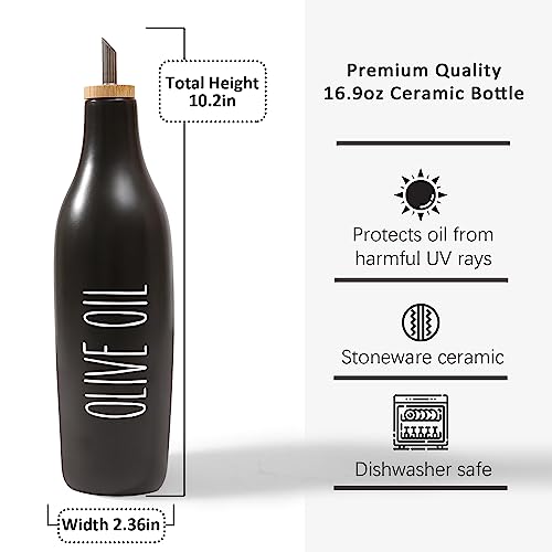 Olive Oil and Vinegar Dispenser Set (Print-Black&Tary)