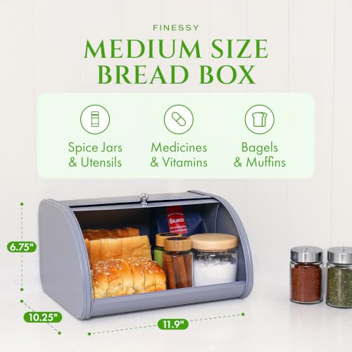Metal Bread Box For Kitchen Countertop