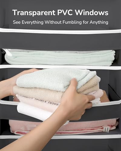 Over The Door Organizer with 6 Large Pockets 12 Side Pockets (Dark Gray / 1 Pack)