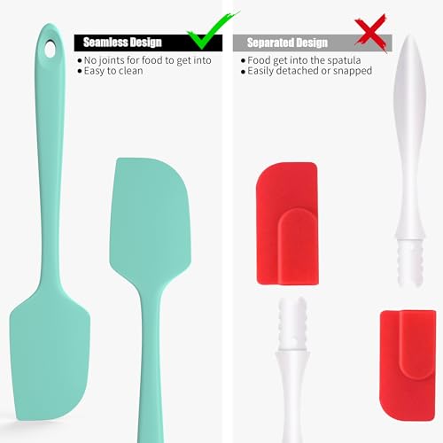 600°F Heat Resistant Silicone Large Spatula (11.4in (Flat Spatula) / Aqua Sky)