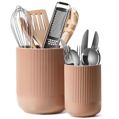 Utensil Holder for Kitchen Counter (Dusty Coral)
