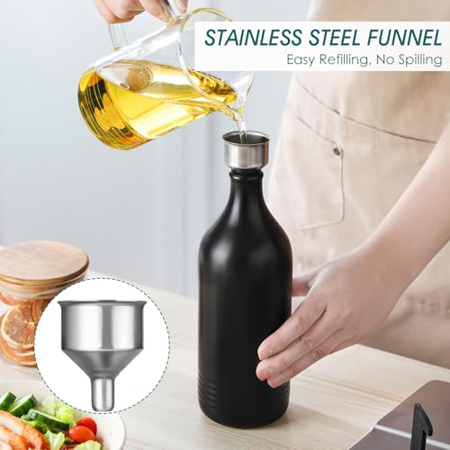 20 Oz Ceramic Olive Oil Dispenser Bottle (20 Ounces / Black)