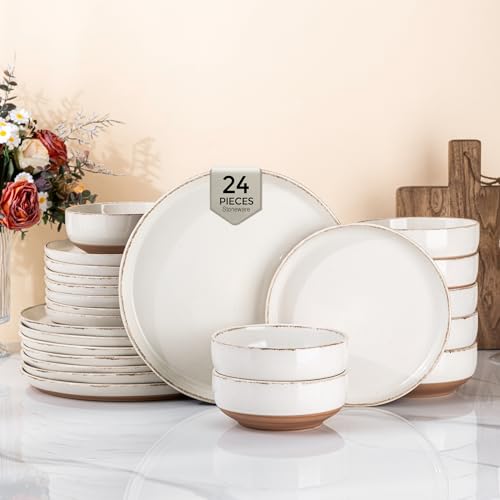 Dinnerware Sets for 8 (Light Beige / Service For 8(24Pcs))