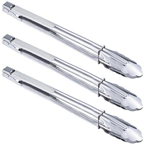 Extra Long Stainless Steel Cooking Grilling Tongs (14" 14" 14")