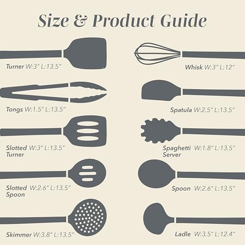 Silicone Cooking Utensils (Grey Ombre / 10 Pieces)