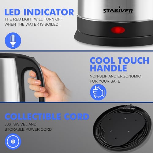 2.5L Large Electric Kettle (Black Silver)