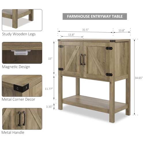 Sofa Table Console Table (Rustic Brown)