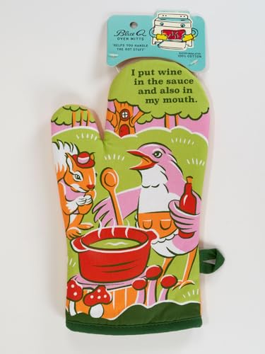 Oven Mitts Cute Kitchen Accessories & Kitchen Gifts (I Put Wine in the Sauce)