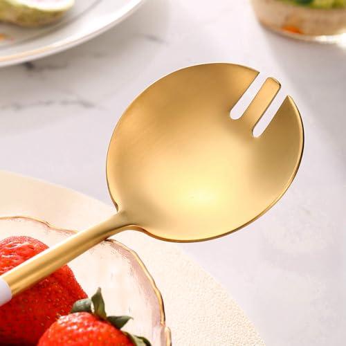 White Gold Salad Serving Utensils (White Gold)