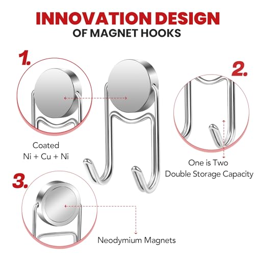 Magnetic Hooks for Cruise Cabins 50Lbs+ Heavy Duty Magnet Hook