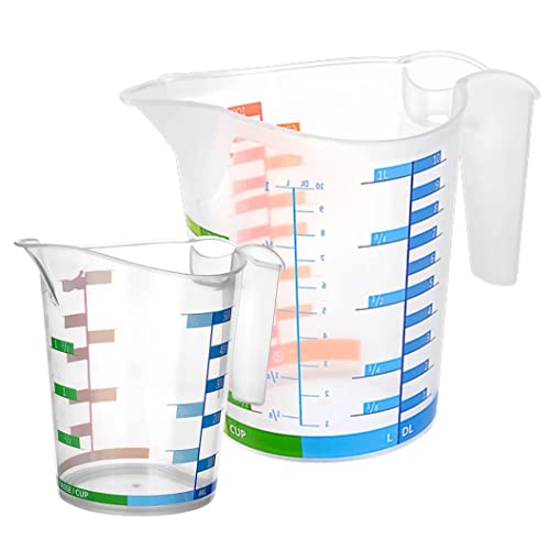 Measuring Cup Set 1 Cup and 1 Quart Plastic