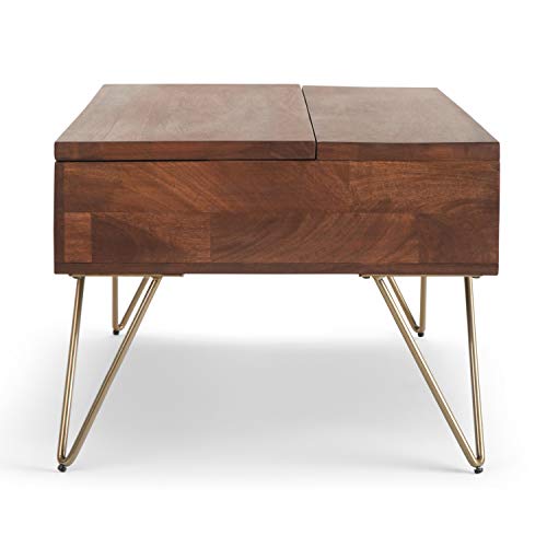 Hunter 48" Wide Solid Mango Wood Coffee Table in Umber Brown (Lift Top Coffee Table / 48 inch / Umber Brown)