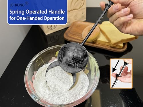 2 Pcs Flour Sifter (Black / 2 Pcs Small+Large)