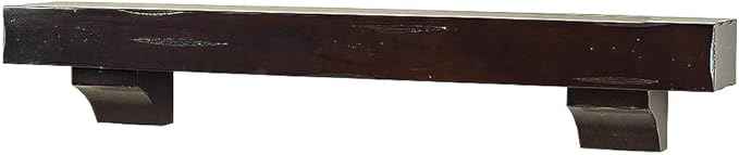 MANTELSDIRECT Breckenridge 60” Fireplace Mantel Shelf with Corbels – Rustic Floating Mantel Shelf for Over Fireplace – Espresso Rustic - Wood Shelf for Wall – Pine Box Construction
