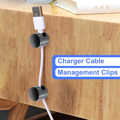 8 Sets Charger Holders for Cords (8 Sets / Black)