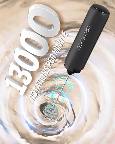 Rechargeable Milk Frother Handheld with Stand (Stand Black)