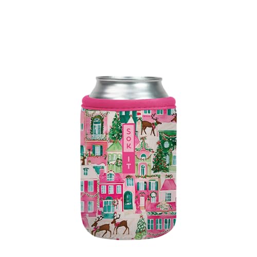 CanSok Sleeve for Beer & Soda Insulated Neoprene Cover (Sugarplum Street / 12oz Can Sleeve)