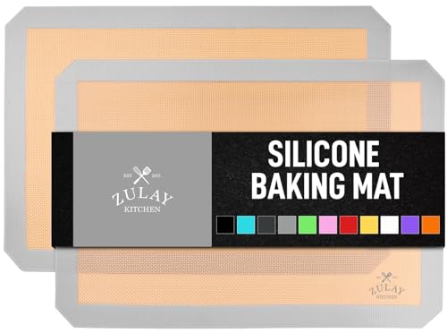 2 Pack) Silicone Baking Mat Sheet Set - Reusable Baking Mat Nonstick - Half Sheet Baking Mat For Oven - 16.5" x 11.6" (Light Gray) (2 Pack / Pale Gray)