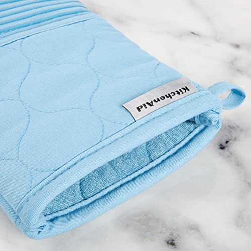 Quilted Cotton Terry Cloth Oven Mitt (Blue Velvet)