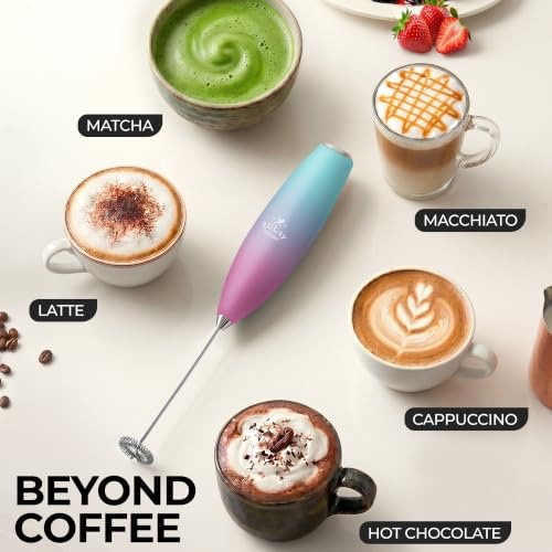 Zulay Powerful Milk Frother for Coffee with Upgraded Titanium Motor (Fade Teal / OG Frother)