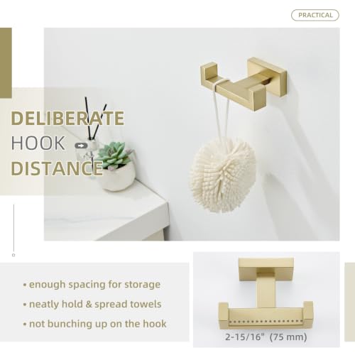 Double Towel Hook Brushed Gold (1 Pack / Brushed Gold)