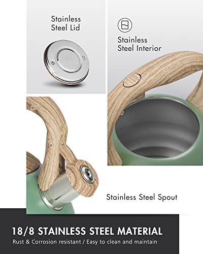 POLIVIAR Tea Kettle (2.7 Quarts / Seaweed Green-N)