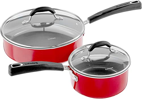 54C-11R 11-Piece Ceramica XT Nonstick Cookware Set, Red/Stainless Steel (Red w/Grey Interior / Cookware Set)