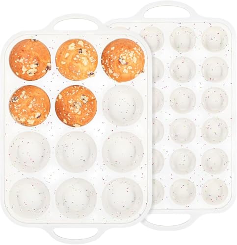 Silicone Muffin Pan with Metal Reinforced Frame (Standard + Mini)
