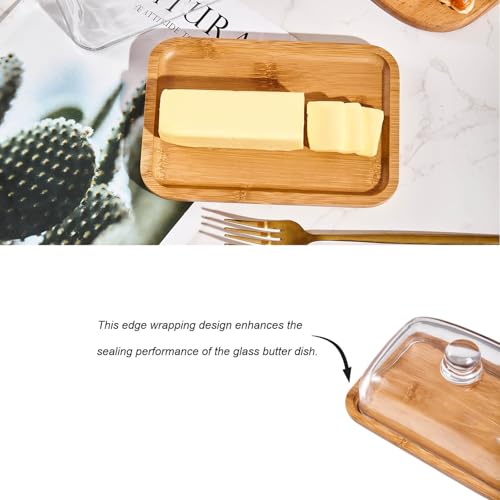 Glass butter dish with lid
