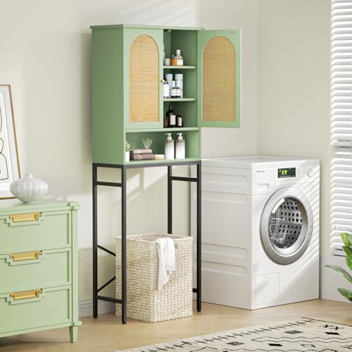 Rattan Toilet Storage Cabinet (Green)